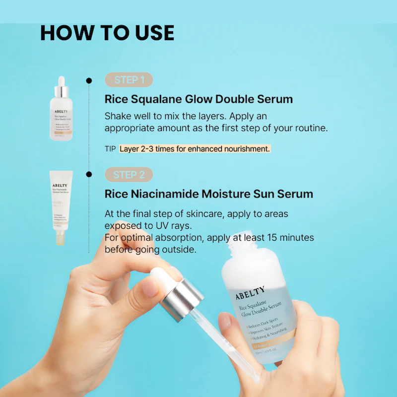 [Abelty] Rice Squalane Glow Double Serum 50ml - Image 9