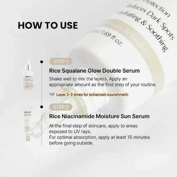 [Abelty] Rice Squalane Moisture Sun Serum 50ml - Image 8