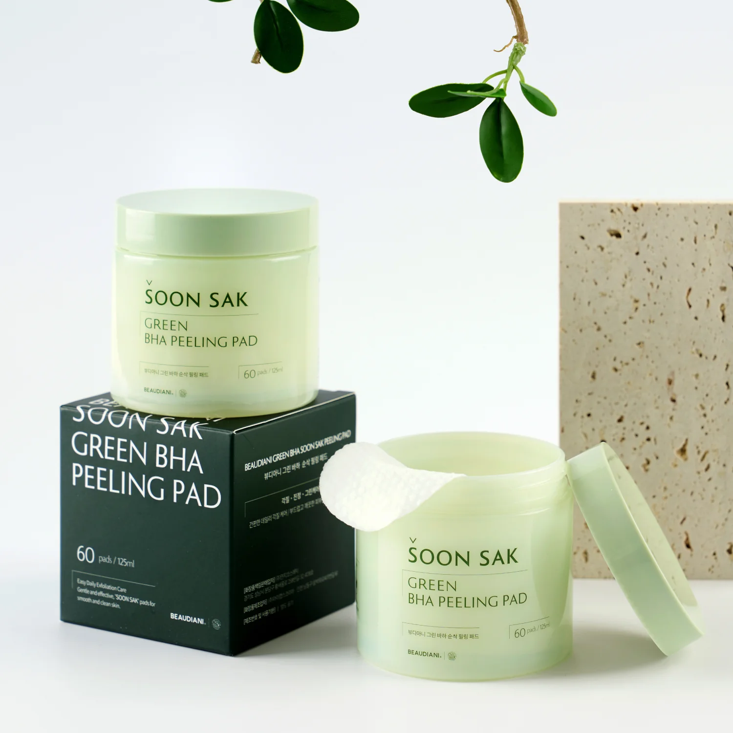 [Beaudiani] Almohadilla exfoliante Green BHA Soon Sak 60 unidades - Image 6