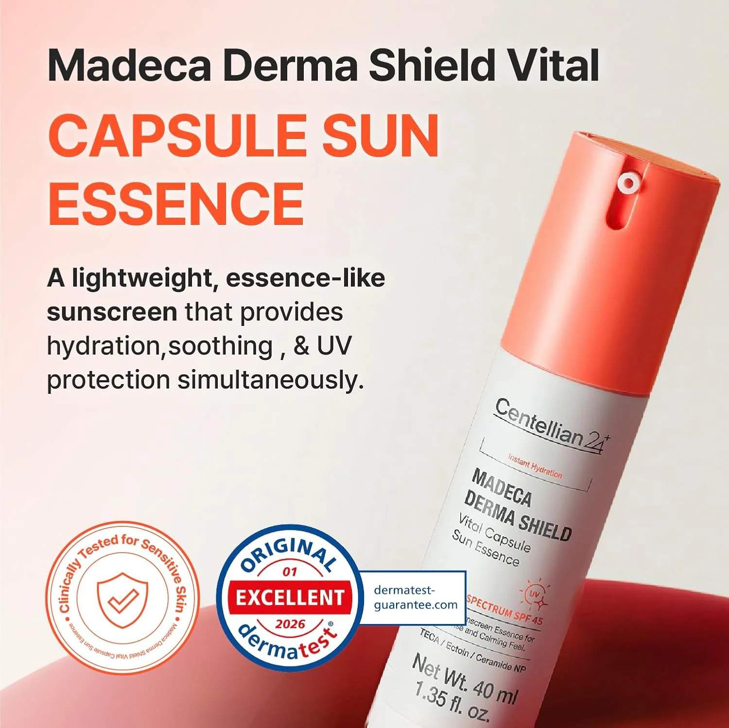 [Centellian24] Madeca Derma Shield Vital Capsule Sun Essence (OTC) 40ml - Image 2