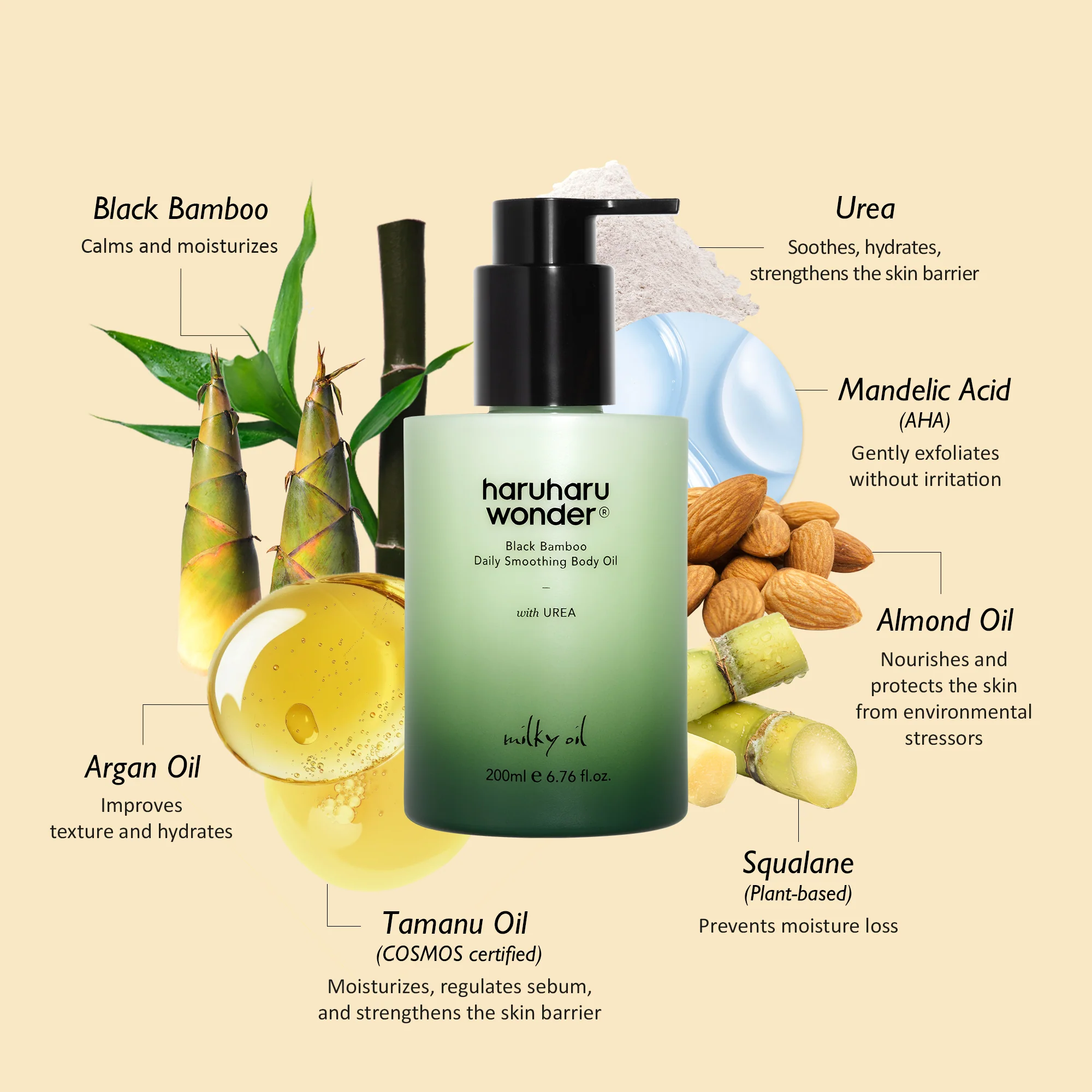 [haruharuwonder] Black Bamboo Daily Soothing Body Oil 200ml - Image 4