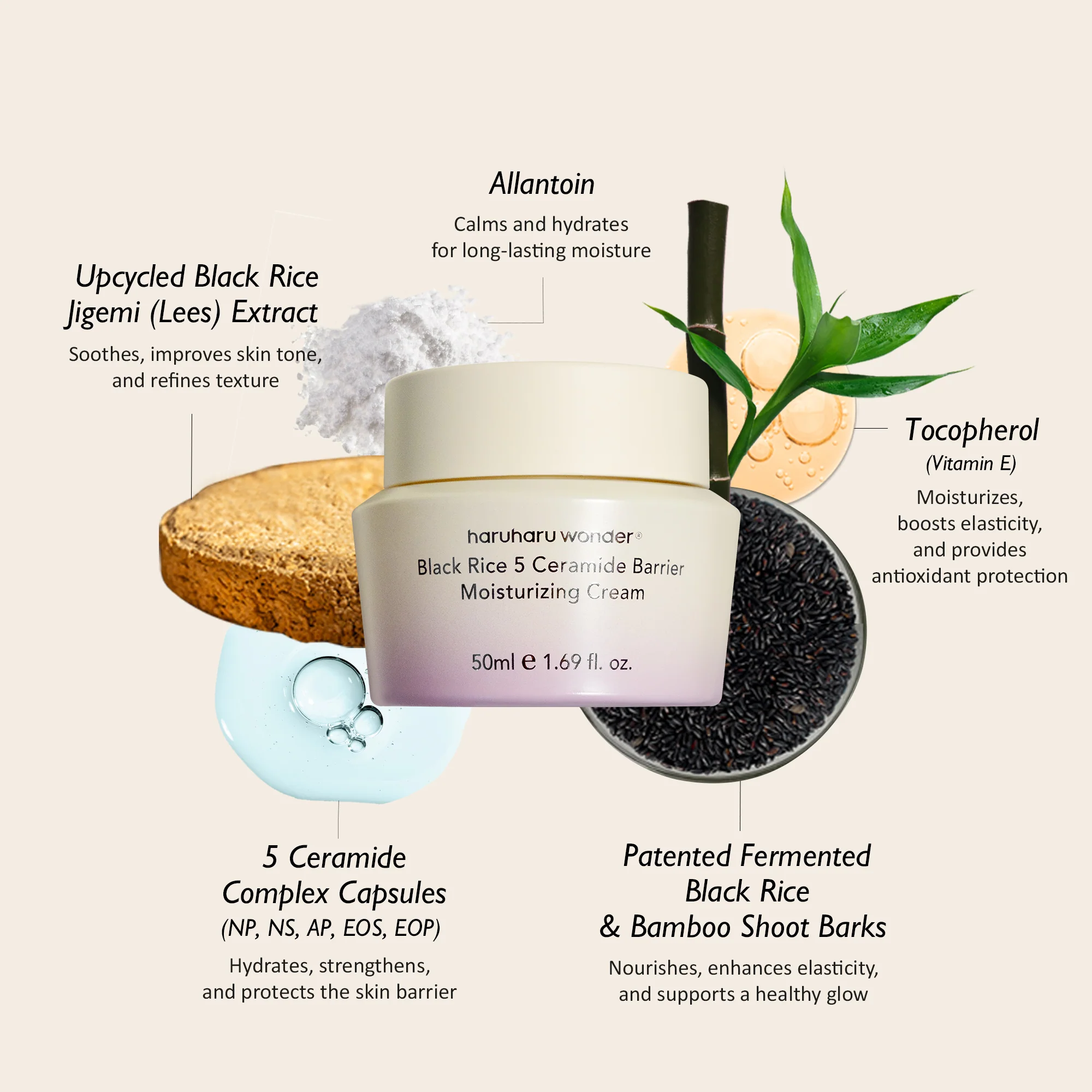 [haruharuwonder] Black Rice 5 Ceramide Barrier Moisturizing Cream 50ml - Image 4
