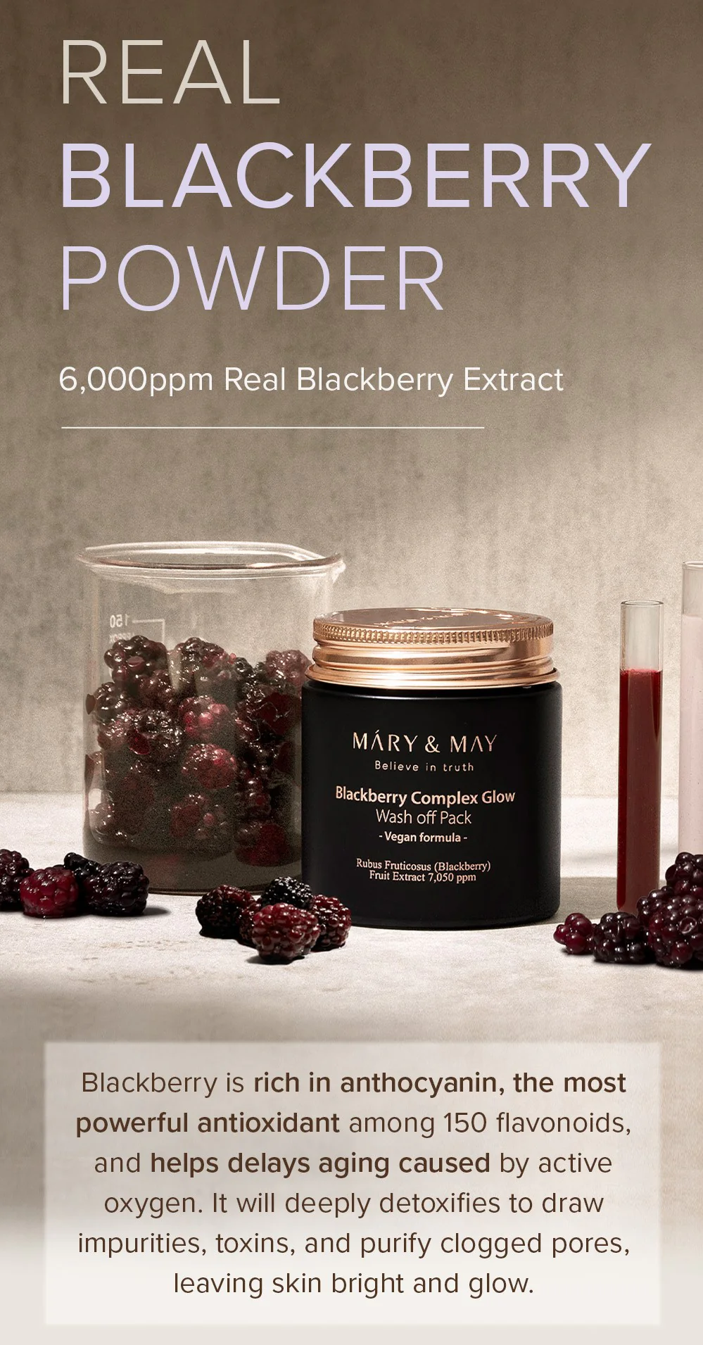 [Mary&May] Blackberry Complex Glow Wash off Pack 125g - Image 8