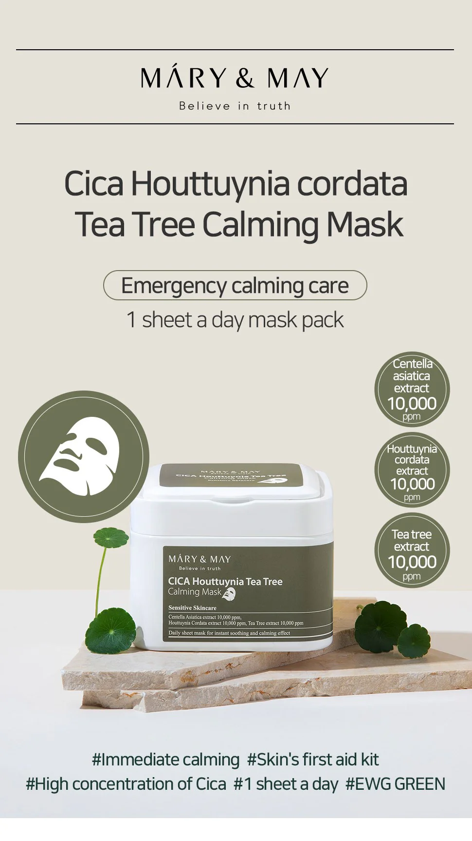 [Mary&May] Cica Houttuynia cordata Tea Tree Calming Mask Pack - 30 sheets - Image 7