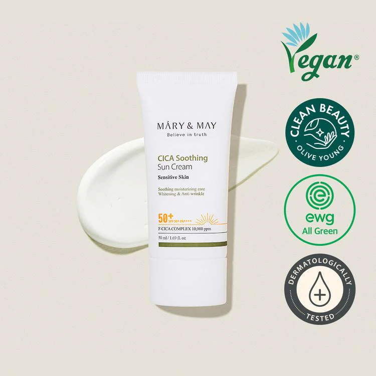 [Mary&May] CICA Soothing Sun Cream SPF50+ PA++++ - 50ml - Image 2
