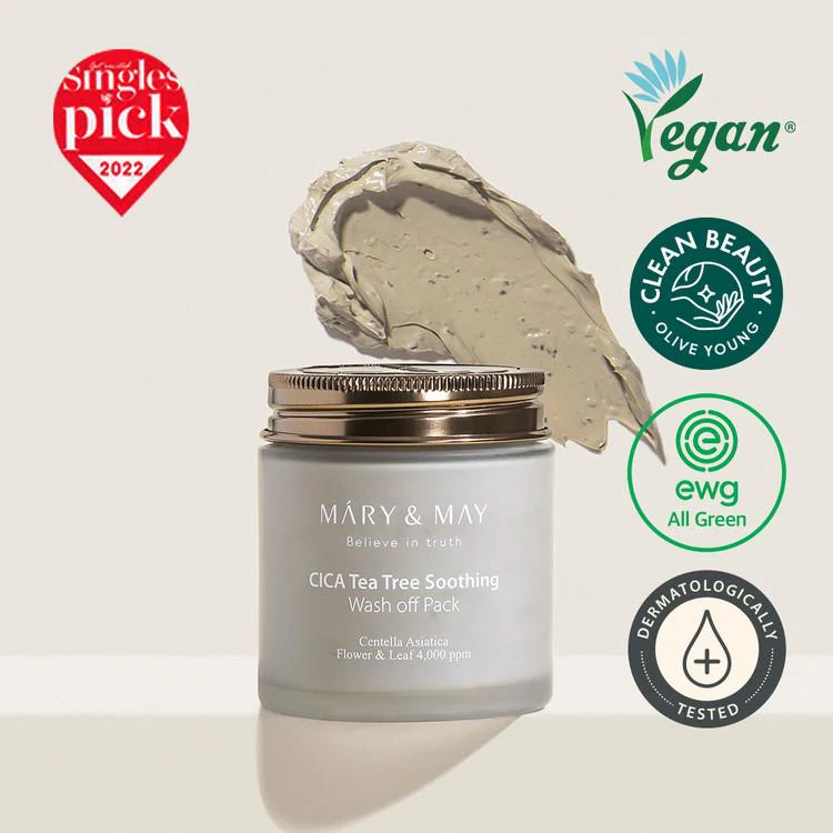 [Mary&May] CICA TeaTree Soothing Wash off Pack 125g - Image 2