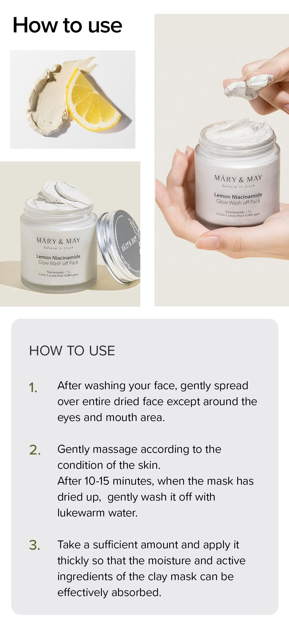 [Mary&May] Lemon Niacinamide Glow Wash Off Pack 125g - Image 15