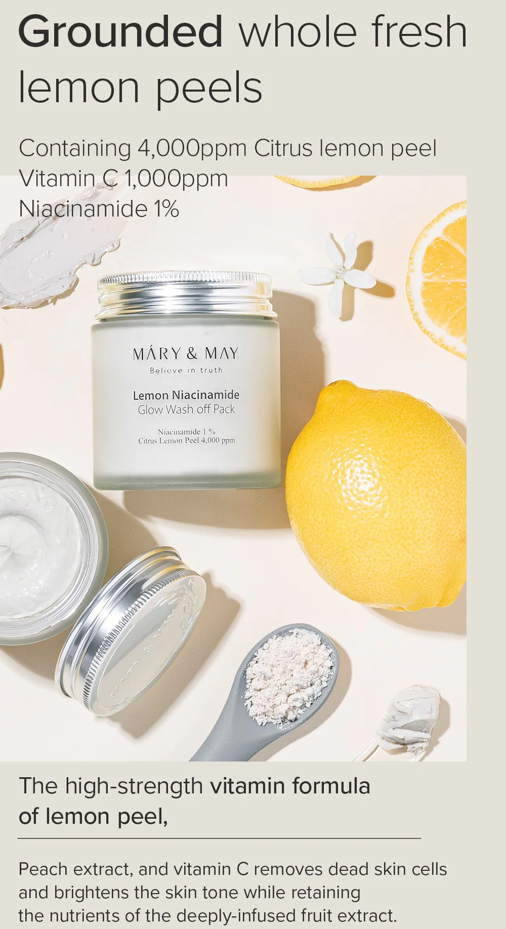 [Mary&May] Lemon Niacinamide Glow Wash Off Pack 125g - Image 9