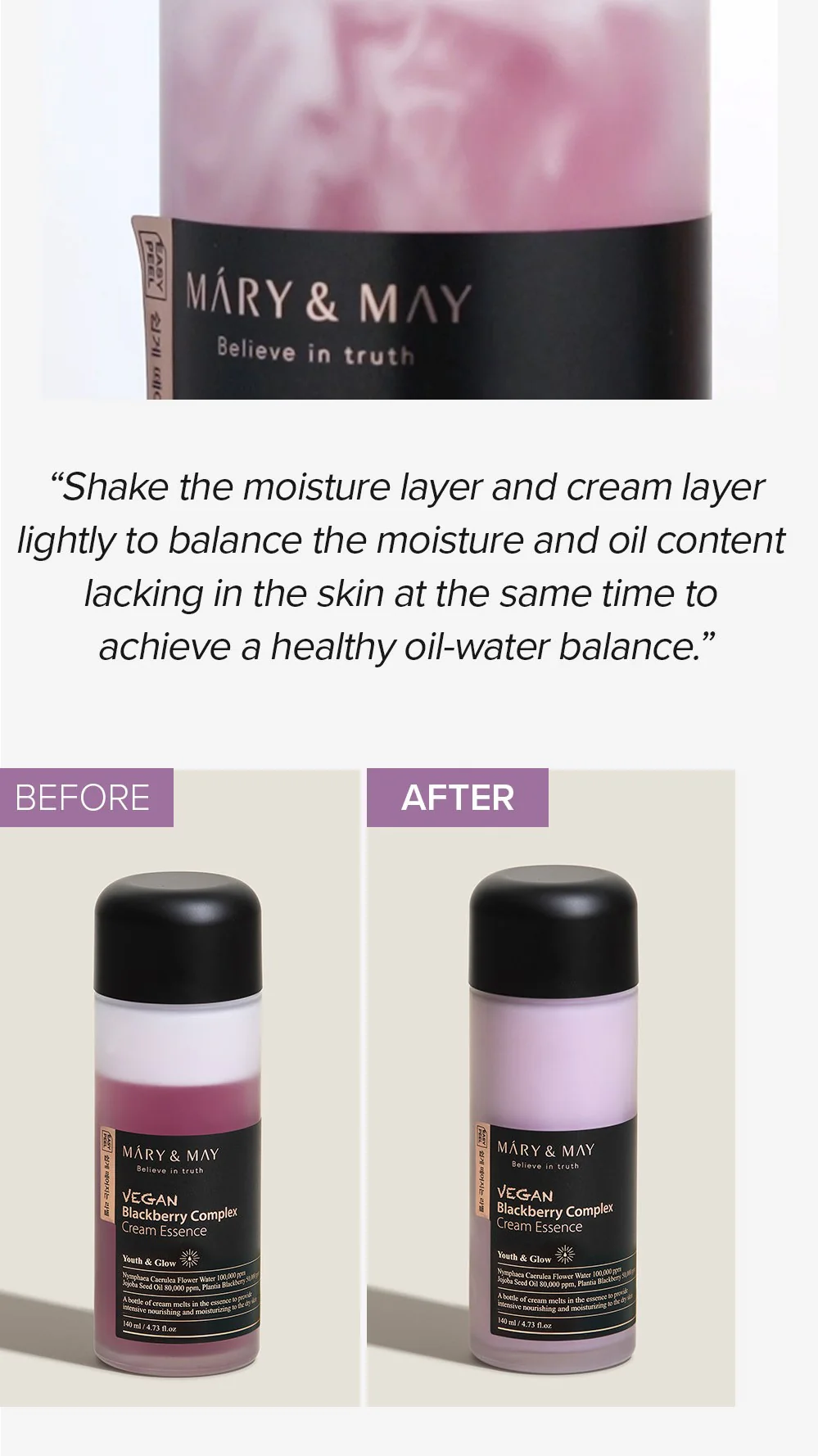 [Mary&May] Vegan Blackberry Complex Cream Essence 140ml - Image 13