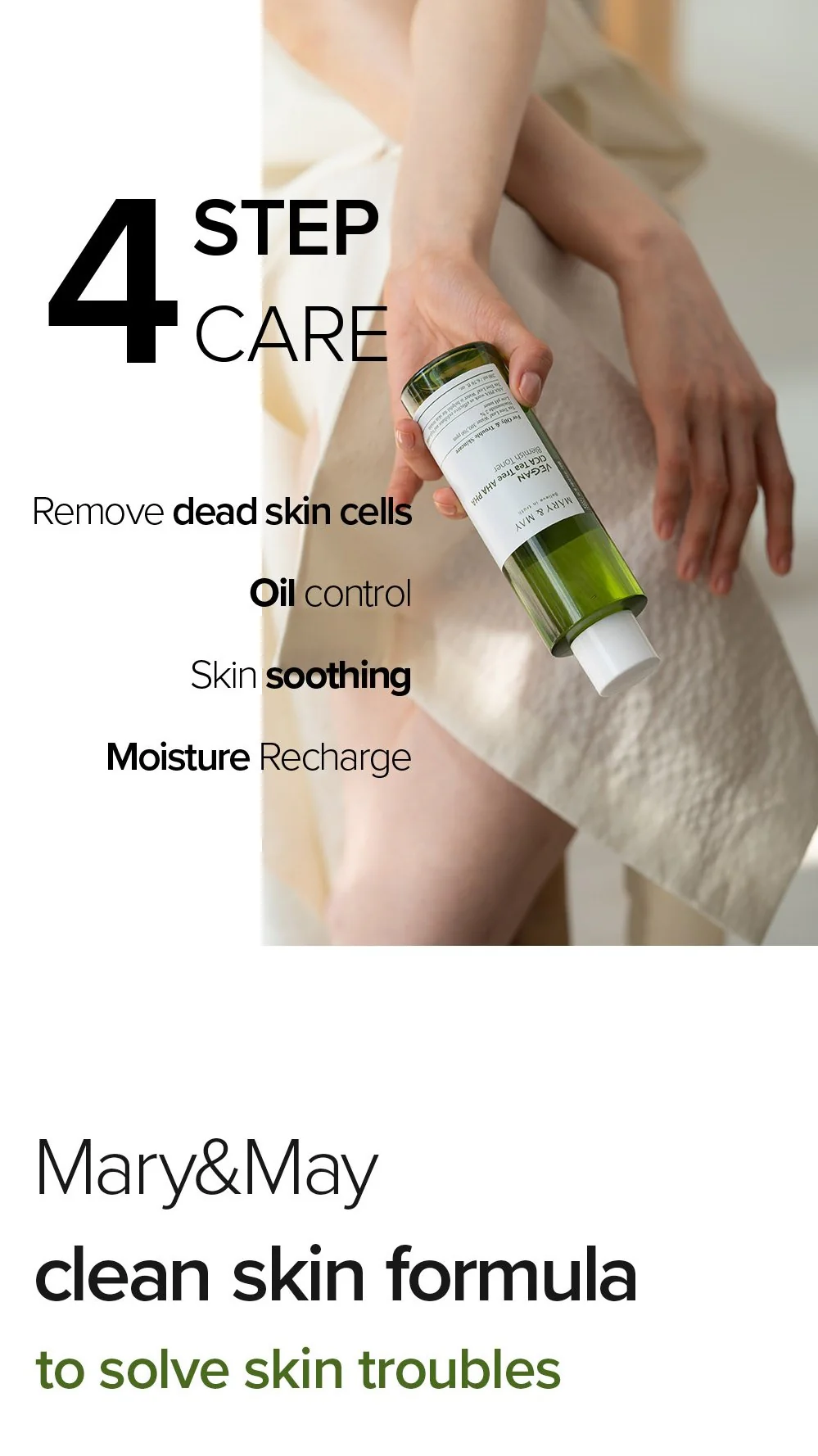 [Mary&May] Vegan CICA Tea Tree AHA PHA Blemish Toner - 200ml - Image 11