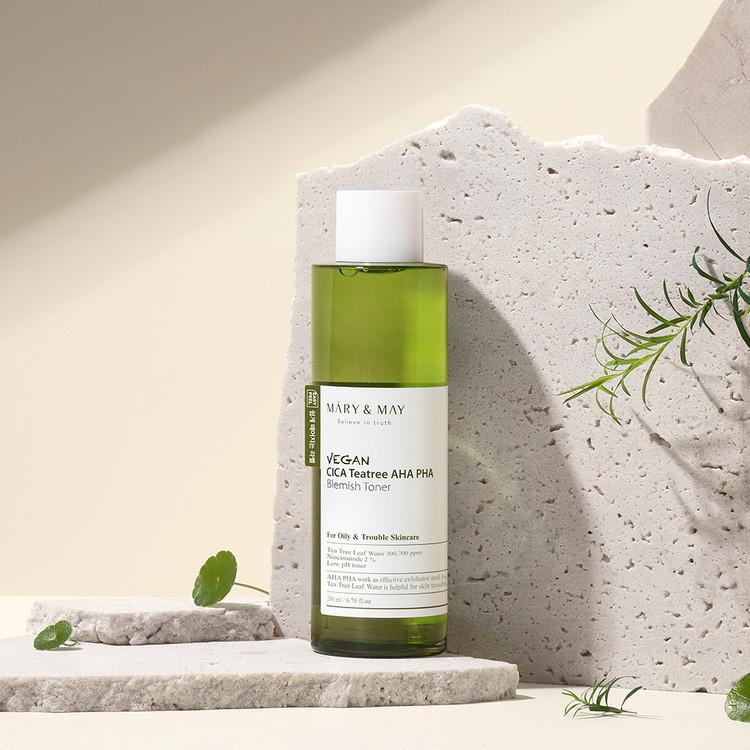 [Mary&May] Vegan CICA Tea Tree AHA PHA Blemish Toner - 200ml - Image 4