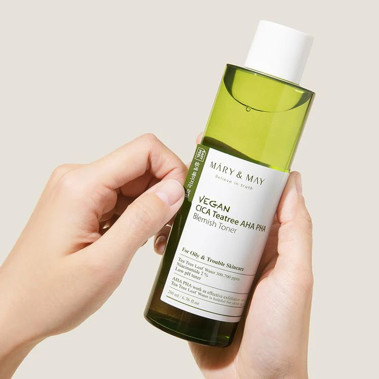 [Mary&May] Vegan CICA Tea Tree AHA PHA Blemish Toner - 200ml - Image 5