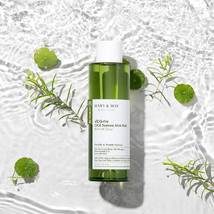 [Mary&May] Vegan CICA Tea Tree AHA PHA Blemish Toner - 200ml - Image 6