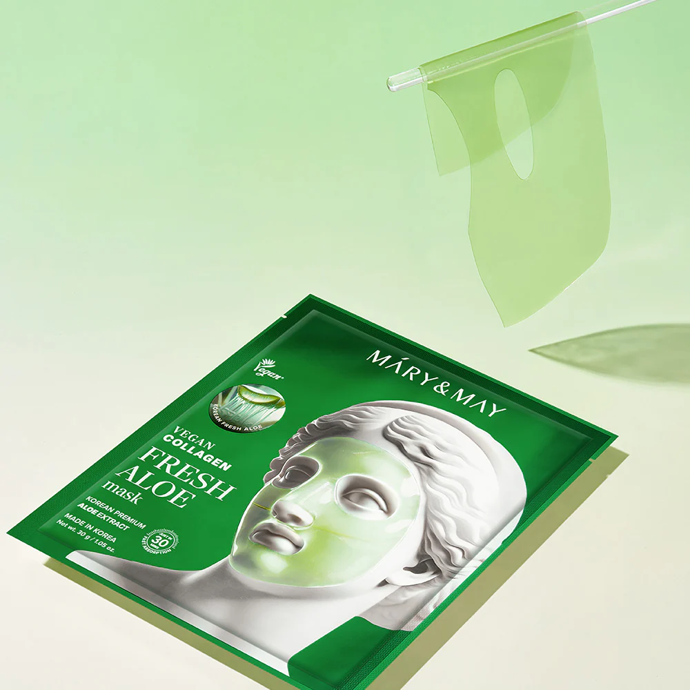 [Mary&amp;May] Mascarilla vegana de colágeno y aloe vera (30 g x4) - Image 3