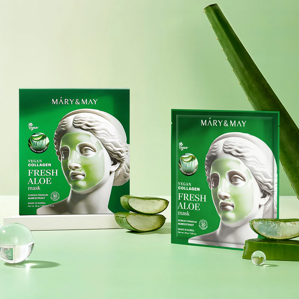 [Mary&amp;May] Mascarilla vegana de colágeno y aloe vera (30 g x4) - Image 5