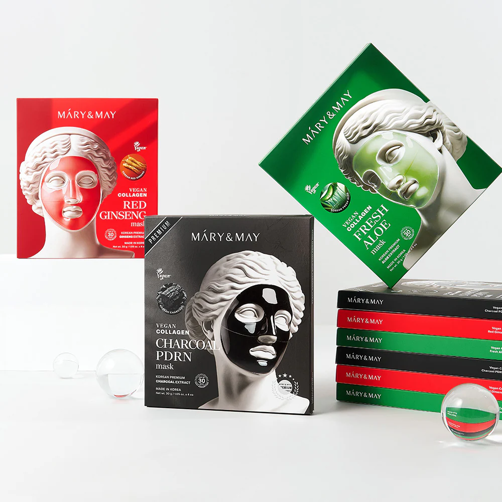 [Mary&amp;May] Mascarilla vegana de colágeno y ginseng rojo (30 g x4) - Image 7
