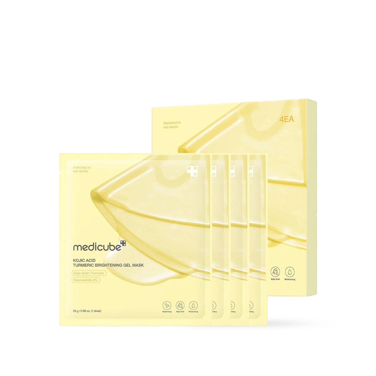 [Medicube] Mascarilla de gel iluminadora con ácido kójico y cúrcuma (4 unidades)