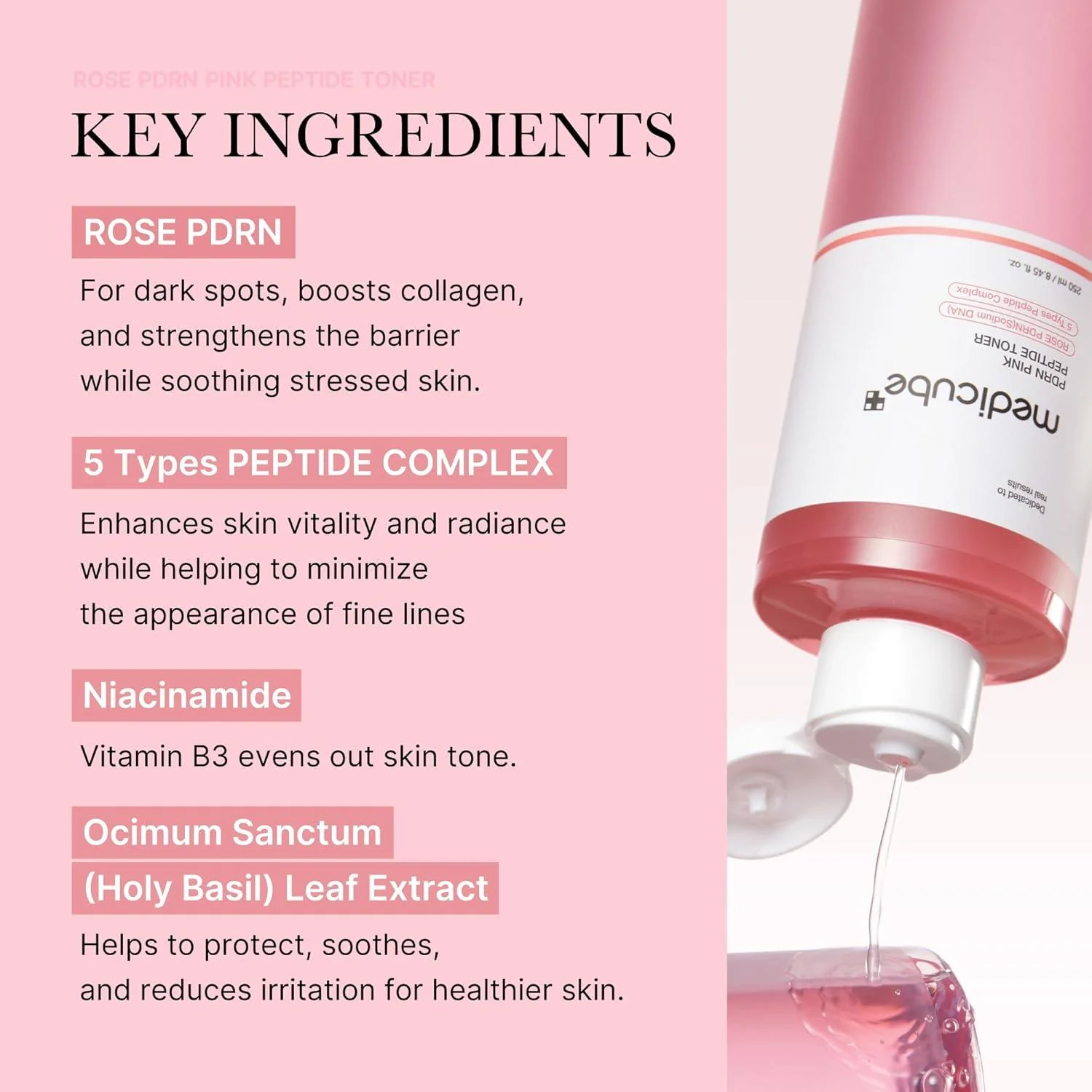 [Medicube] PDRN Tónico Calmante Pink Cica 250 ml - Image 5