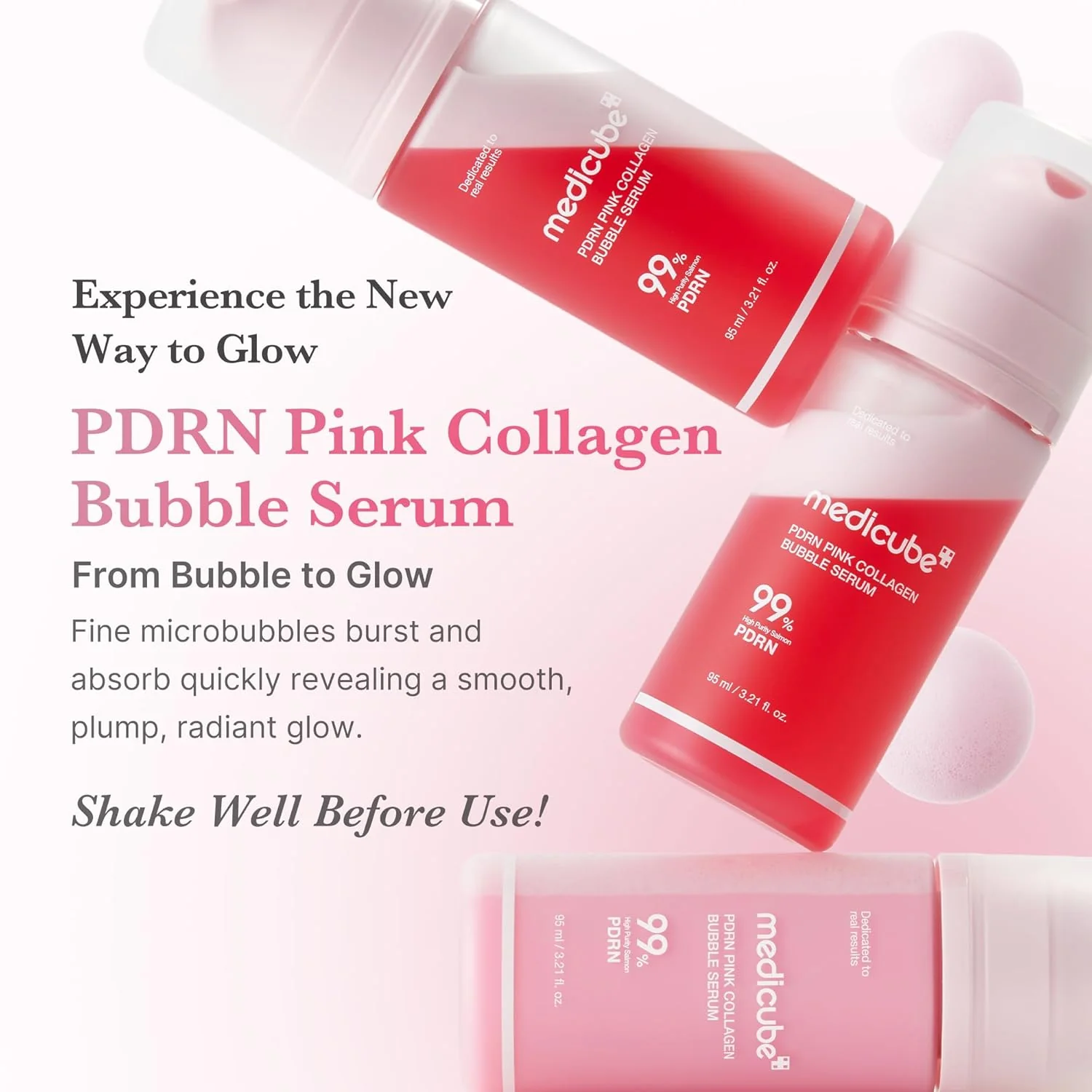 [Medicube] Sérum de burbujas de colágeno rosa PDRN 95ml - Image 2