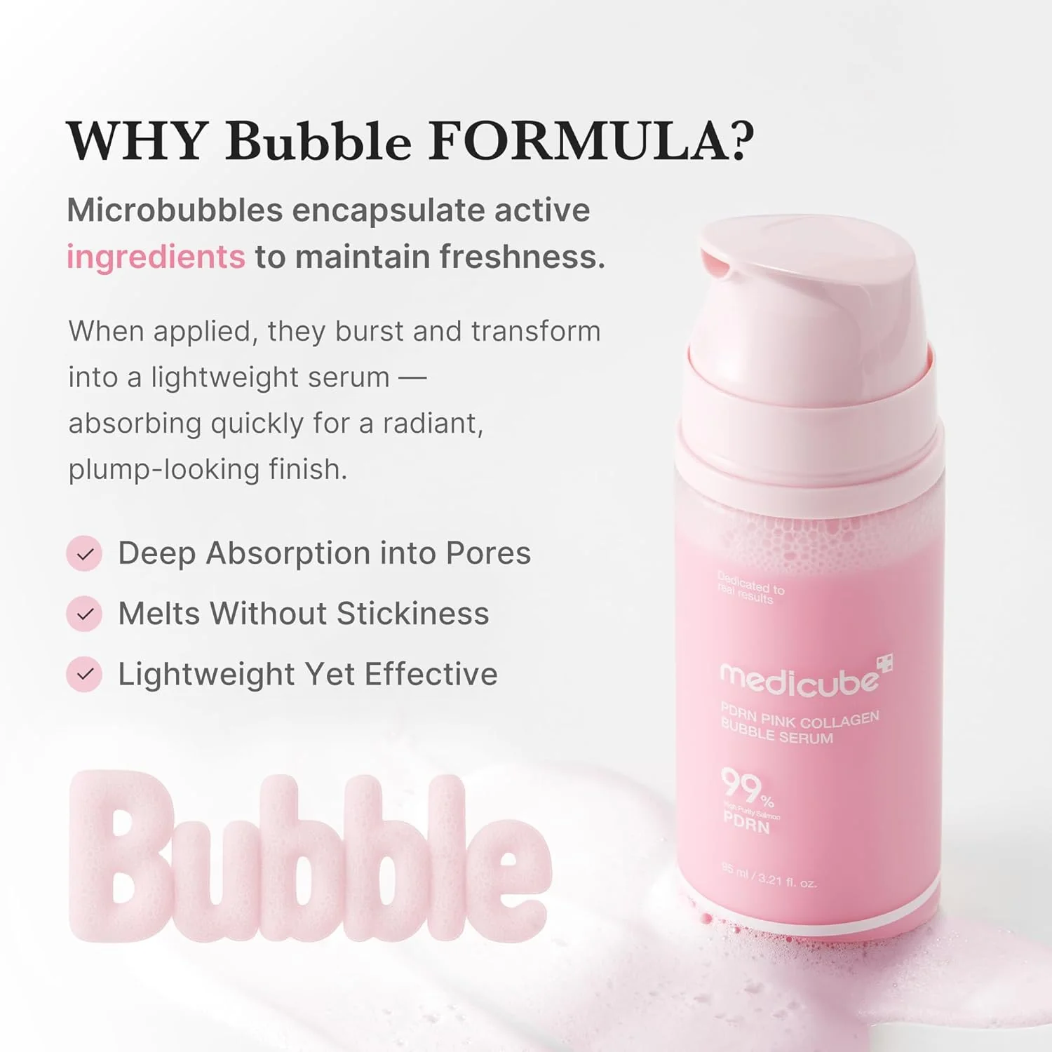 [Medicube] Sérum de burbujas de colágeno rosa PDRN 95ml - Image 5