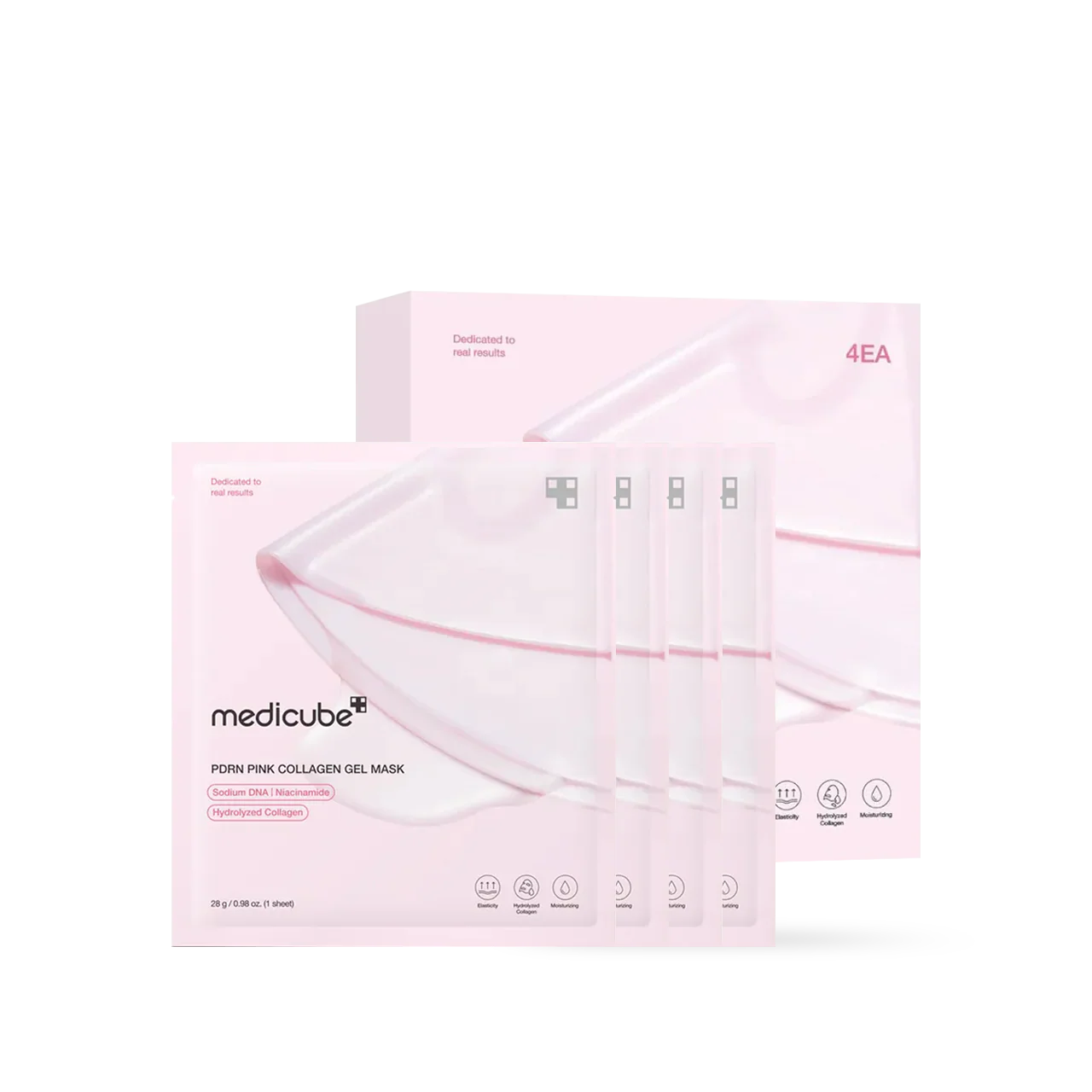 [Medicube] PDRN Mascarilla de gel de colágeno rosa 4EA