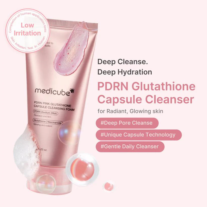 [Medicube] PDRN Pink Glutathione Capsule Cleansing Foam 120g - Image 6