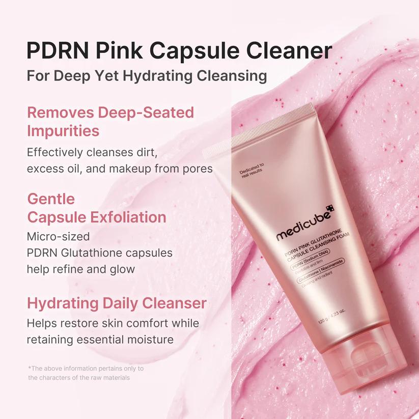 [Medicube] PDRN Pink Glutathione Capsule Cleansing Foam 120g - Image 7