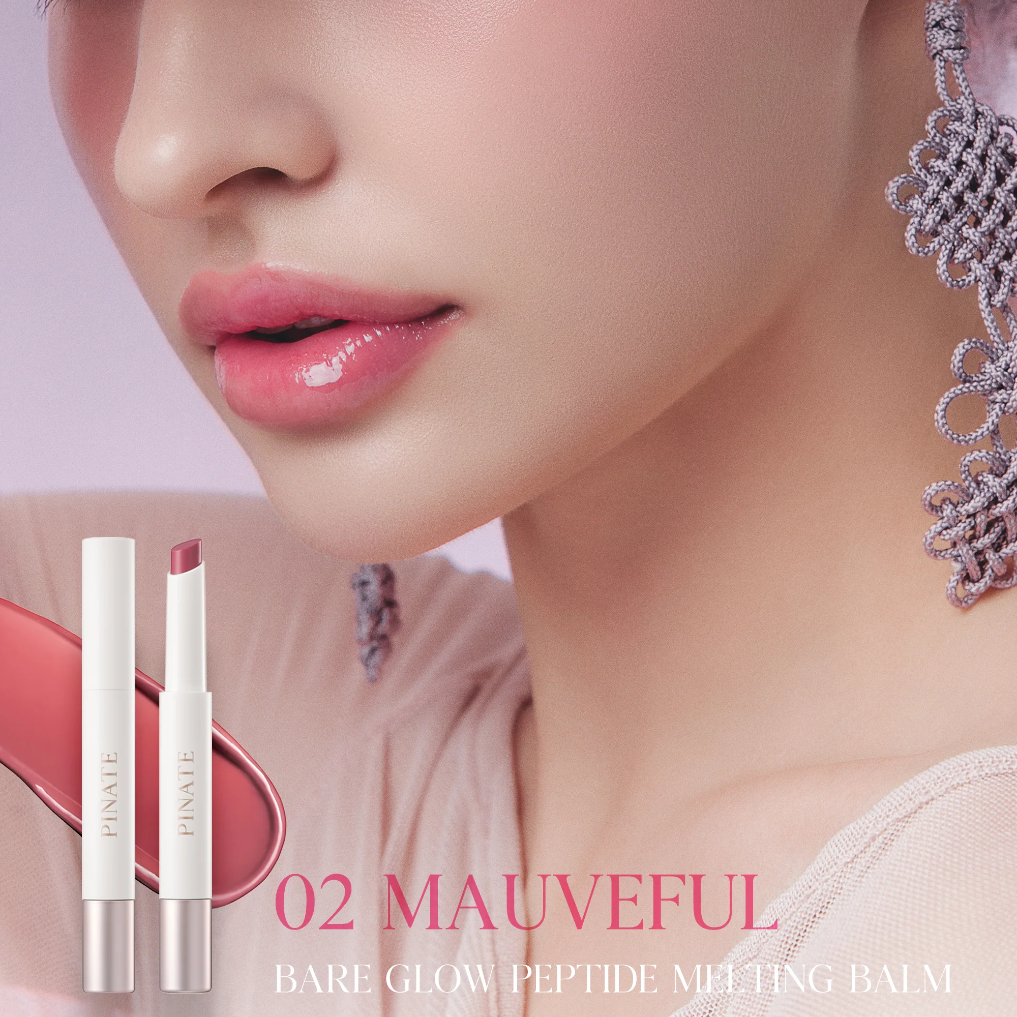 [Pinate] Bare Glow Peptide Melting Balm - 02 Mauveful 1.8g - Image 6