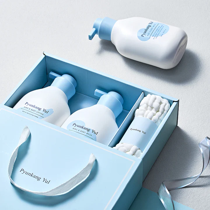 [PyunkangYul] Kids & Baby Line Gift Set 590ml*2+guaze - Image 2