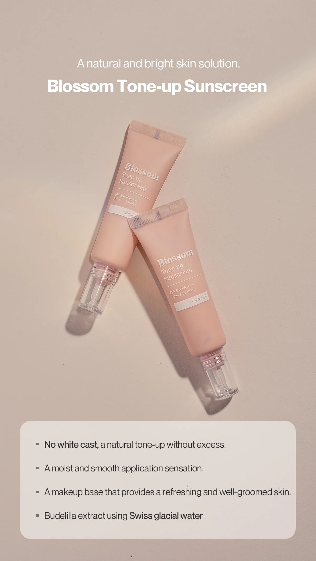 [Reblocell] Blossom Tone up Sunscreen SPF 50+ PA++++ 30ml - Image 11