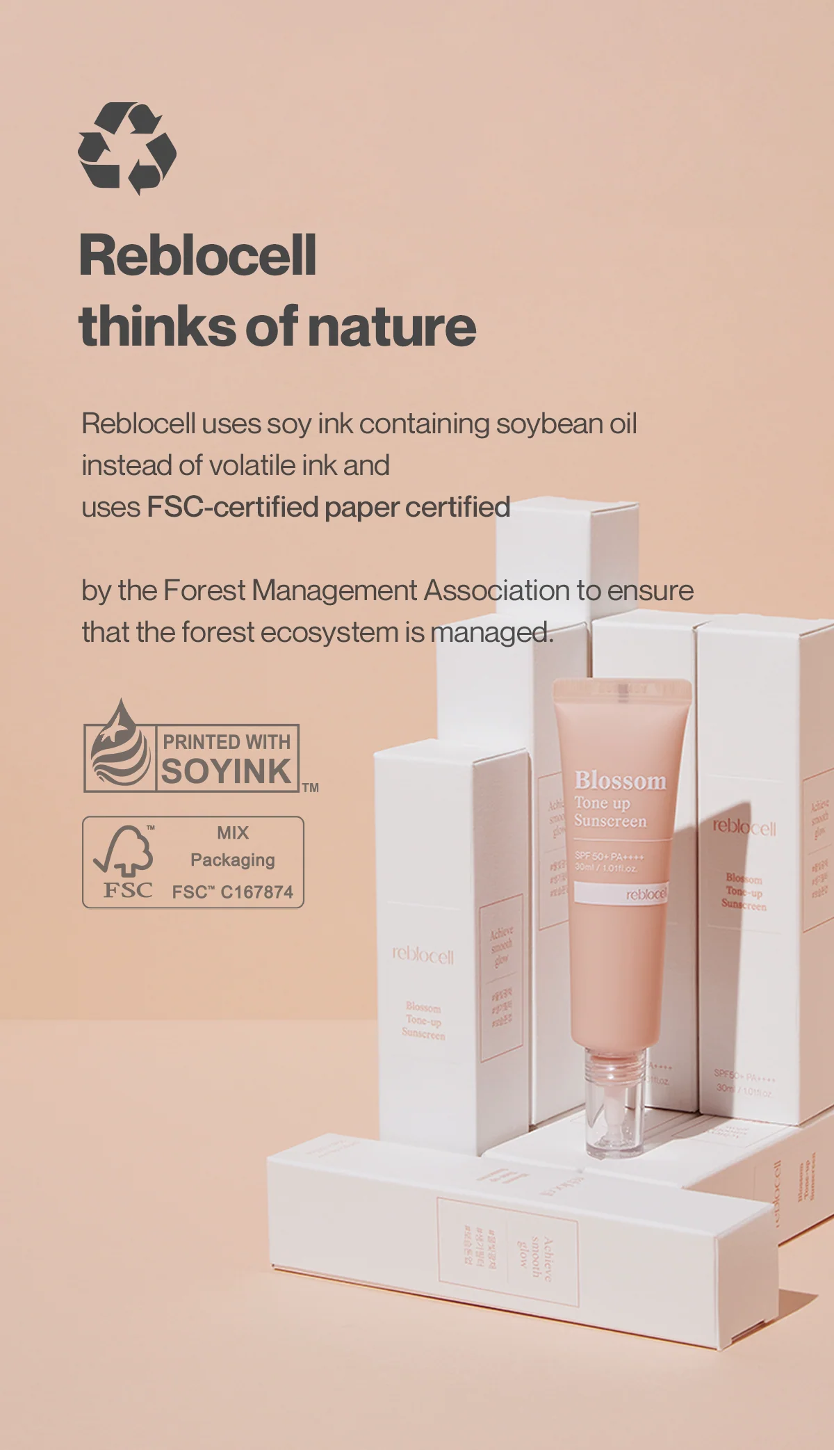 [Reblocell] Blossom Tone up Sunscreen SPF 50+ PA++++ 30ml - Image 14