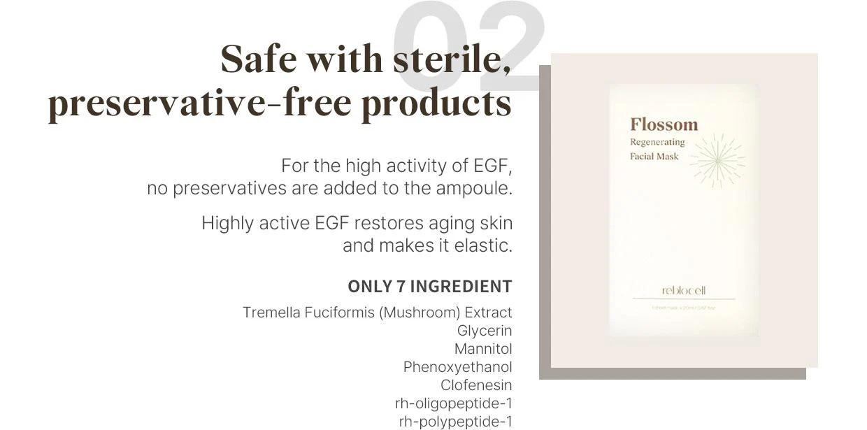 [Reblocell] Flossom Regenerating Facial Mask EGF 1ppm 1 Sheet - Image 9