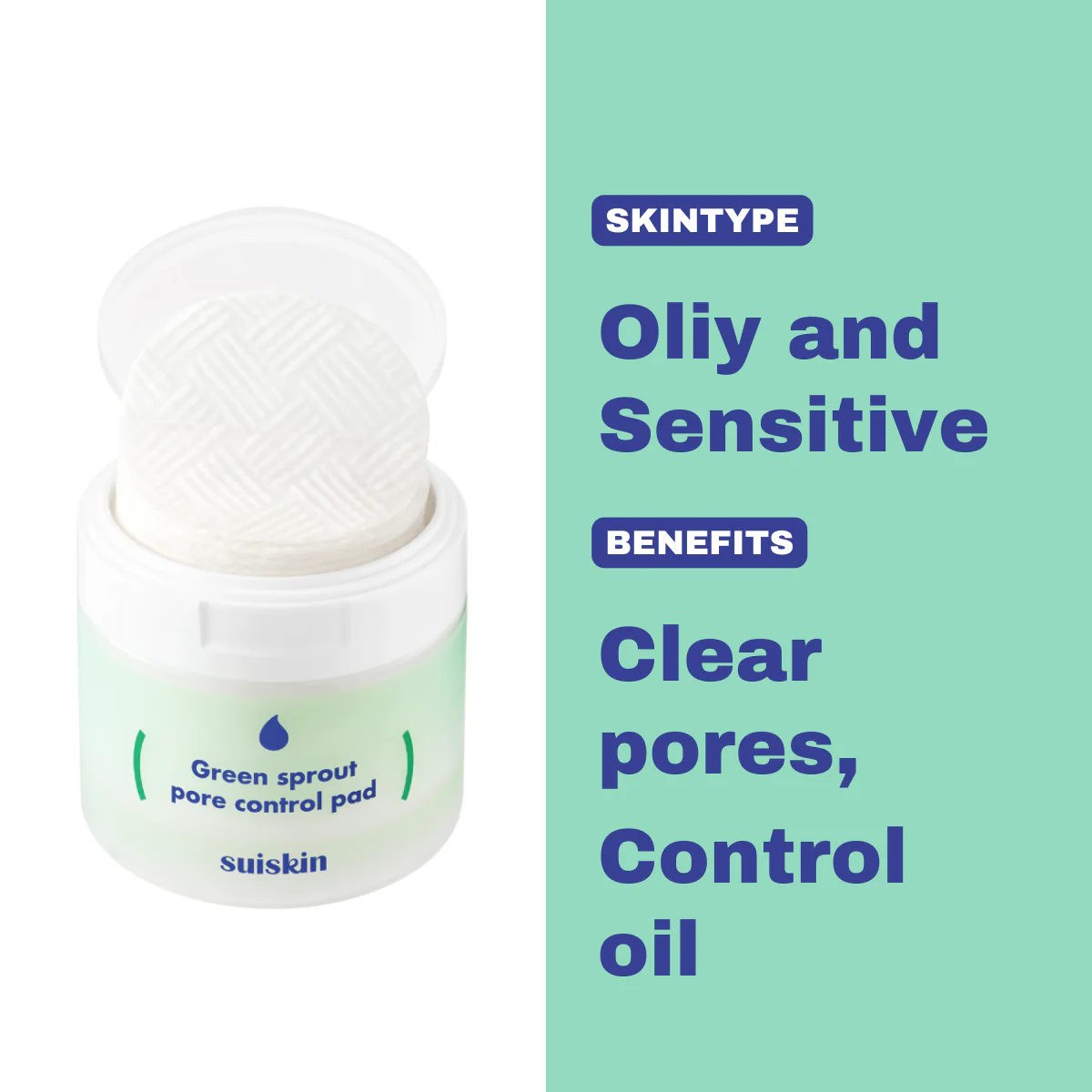 [Suiskin] Green sprout pore control pad 70EA - Image 3