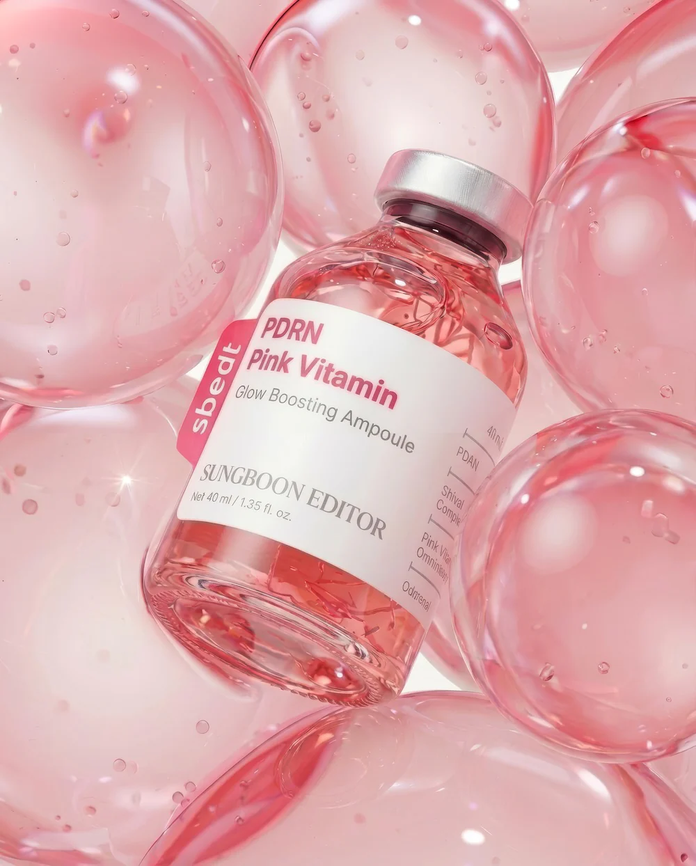 [SUNGBOON EDITOR] PDRN Pink Vitamin Glow Boosting Ampoule 40ml - Image 4