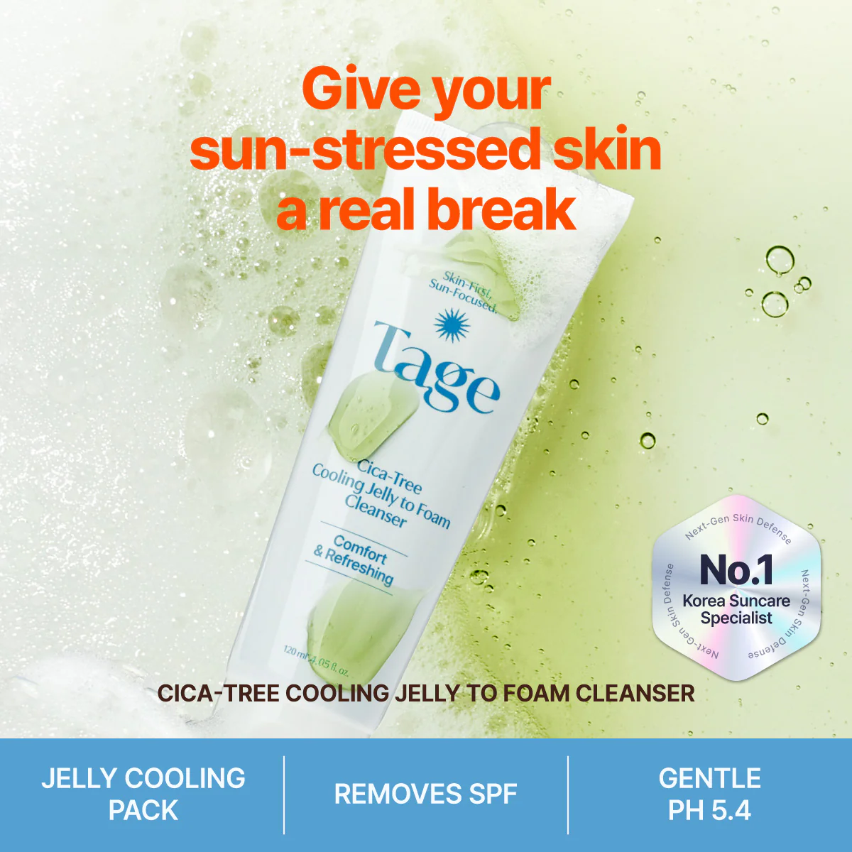 [Tage] Cica-Tree Cooling Jelly to Foam Cleanser 120ml - Image 6