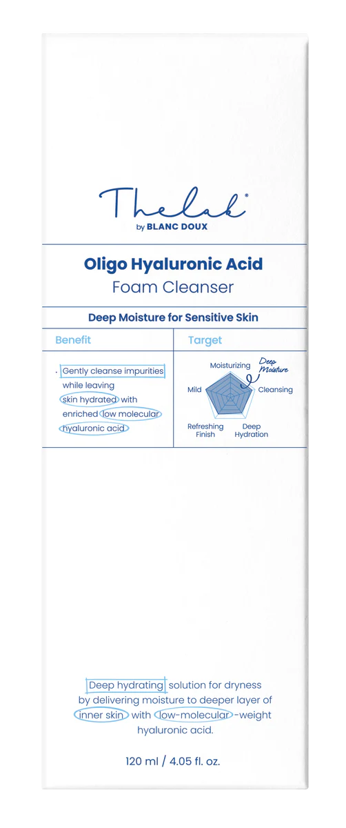 [THE LAB by BLANC DOUX] Oligo Hyaluronic Acid Foam Cleanser 120ml - Image 8
