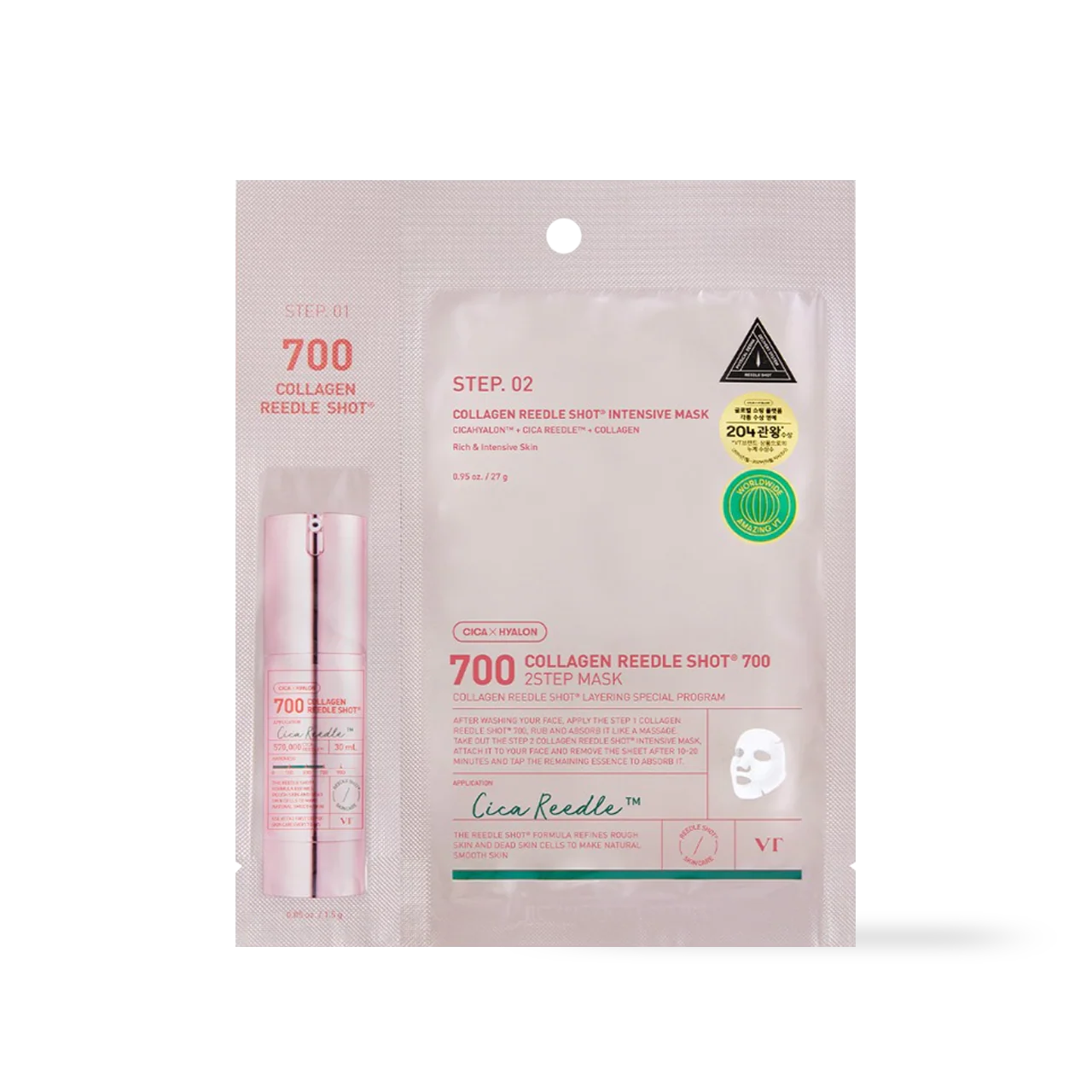 [VT Cosmetics] COLLAGEN Reedles Shot 700hL 2 STEP MASK