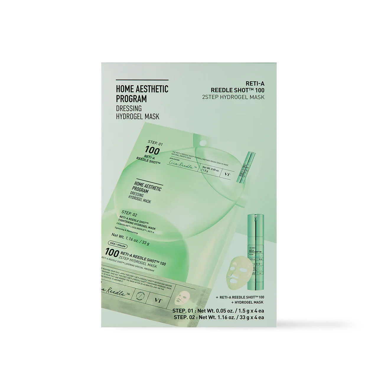 [VT Cosmetics] RETI-A Reedle Shot 100 2STEP Hydrogel Mask - 2type